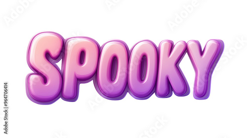 Word "Spooky" isolated on white or transparent background, png clipart, design element. Easy to place on any other background.