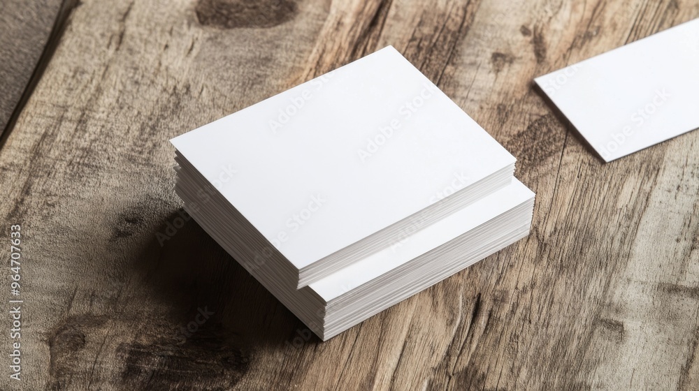 Fototapeta premium Blank Notepad on Rustic Wood