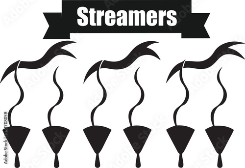 Streamers Modern Black Silhouette Design Elements