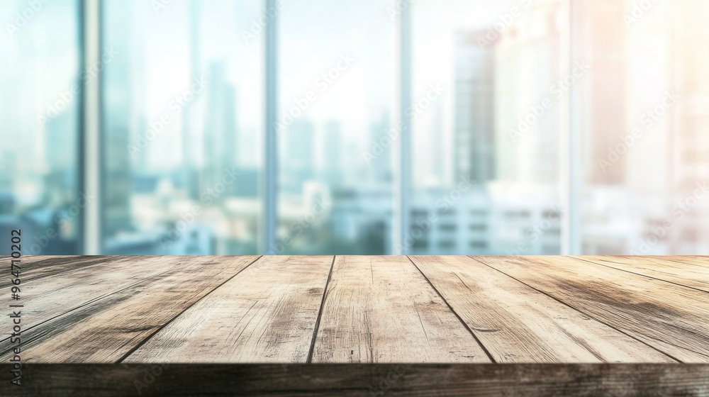 Modern Office Space with Wooden Table Modern Office Space with Wooden Table