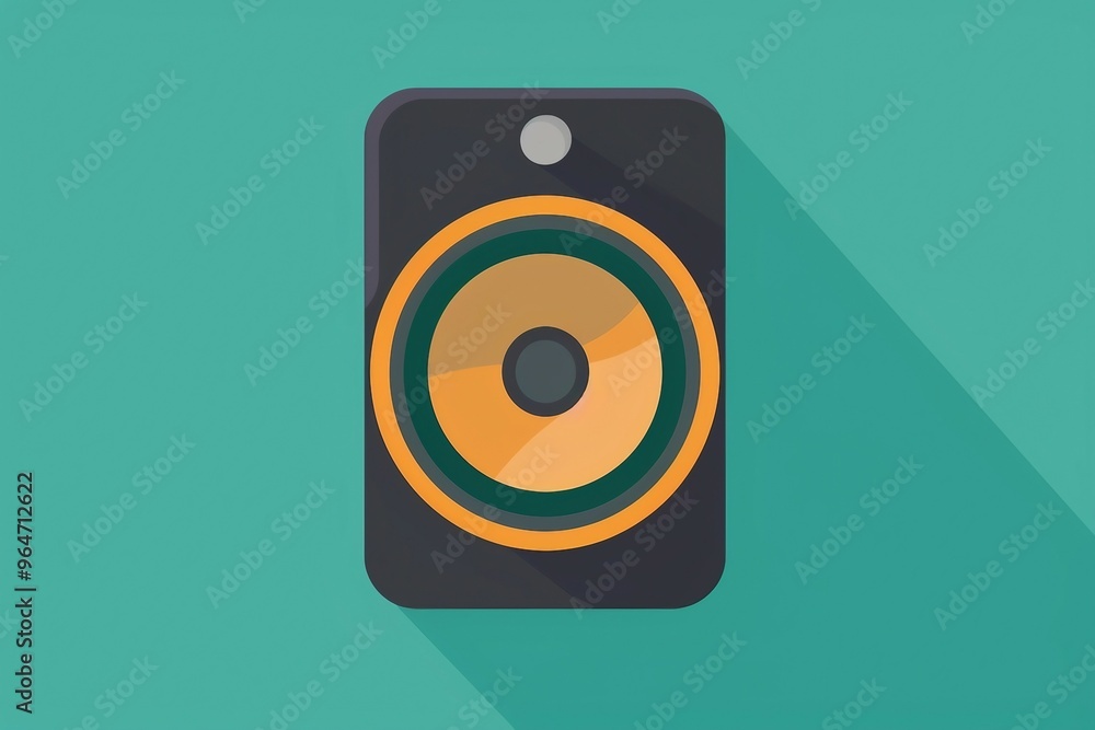 a speaker with a long shadow on a green background a speaker with a long shadow on a green background