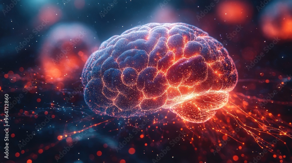 abstract glowing brain abstract glowing brain