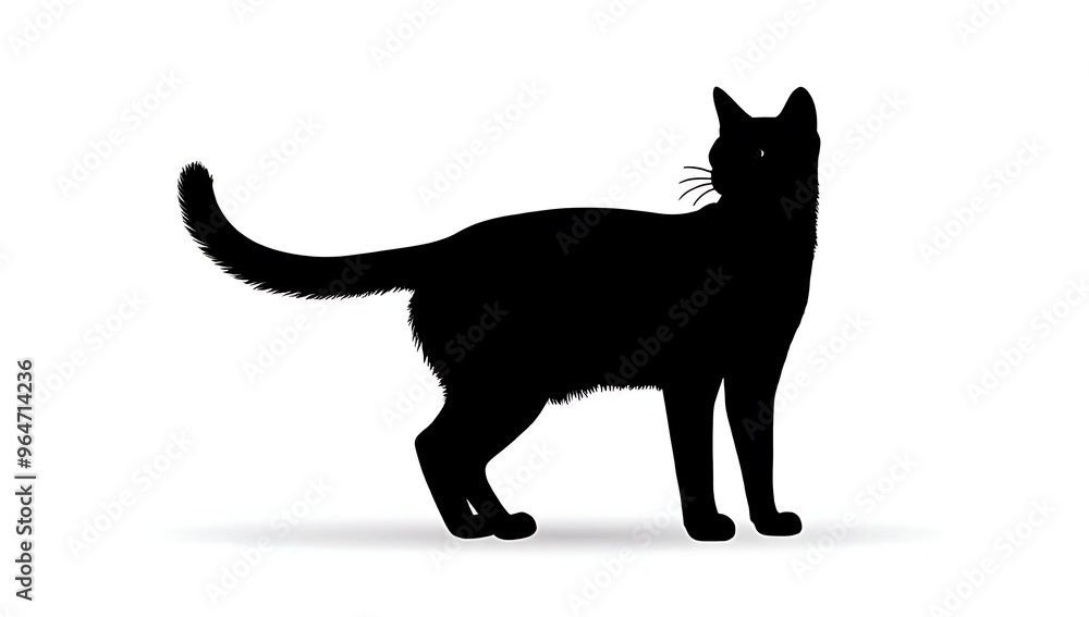 Elegant black cat silhouette illustration Elegant black cat silhouette illustration