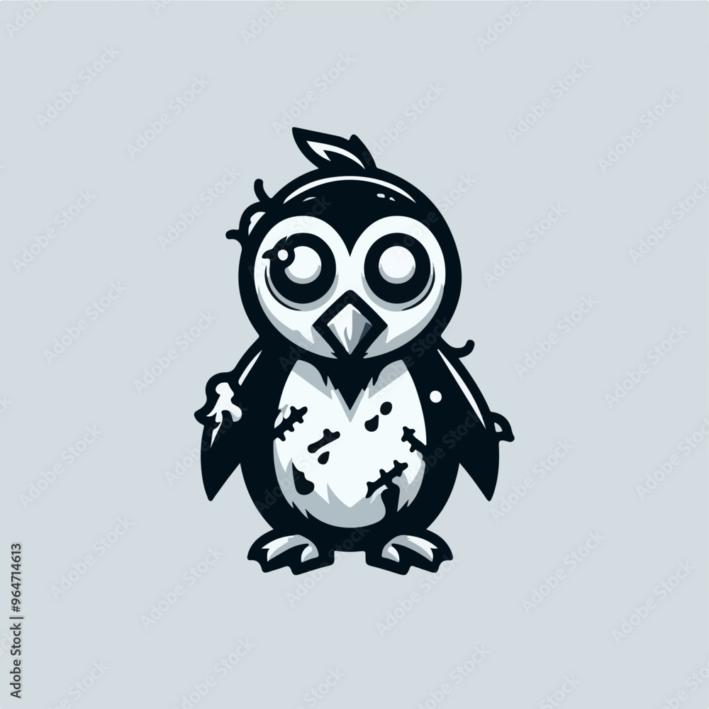 Penguin Halloween Clipart Illustration and Black and White. Funny Clip Art Halloween Forest Bird. Cute Vector Illustration of a Kawaii Halloween Animal in a Zombie Costume logo icon sticker tattoo. Penguin Halloween Clipart Illustration and Black and White. Funny Clip Art Halloween Forest Bird. Cute Vector Illustration of a Kawaii Halloween Animal in a Zombie Costume logo icon sticker tattoo.