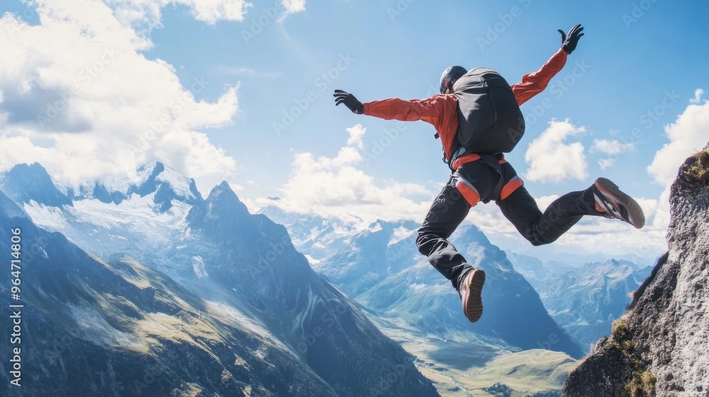 Adventure Seeker in Majestic Mountains Adventure Seeker in Majestic Mountains
