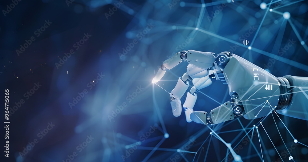 AI, Machine learning, Hands of robot and human touching on big data network connection background, Science and artificial intelligence technology, innovation and futuristic. AI, Machine learning, Hands of robot and human touching on big data network connection background, Science and artificial intelligence technology, innovation and futuristic.