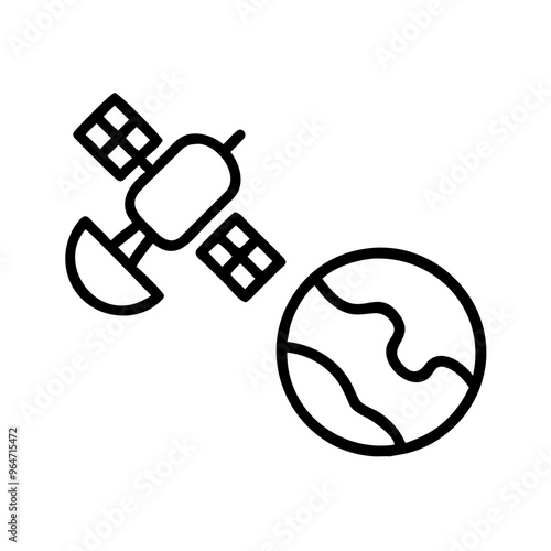 Icon of Earth with Satellite