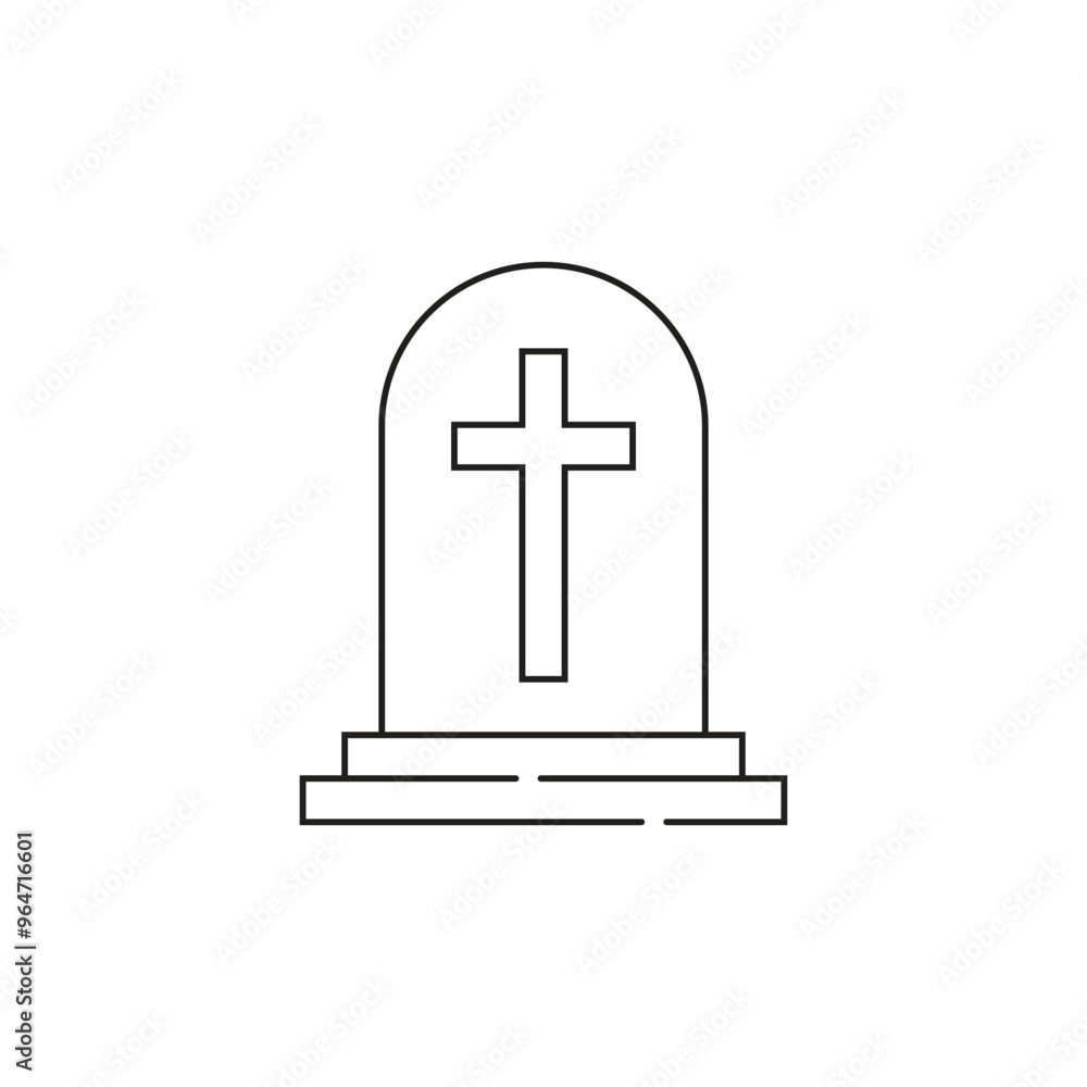 Minimalist rip gravestone icon depicting death Minimalist rip gravestone icon depicting death