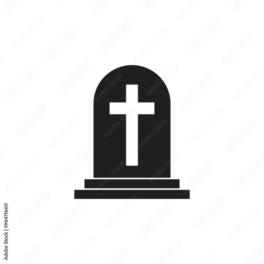 Minimalist rip gravestone icon depicting death Minimalist rip gravestone icon depicting death