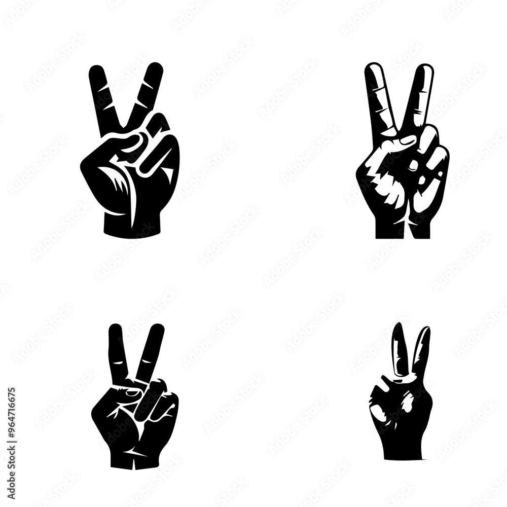 Victory icon, victory silhouette on white background Victory icon, victory silhouette on white background
