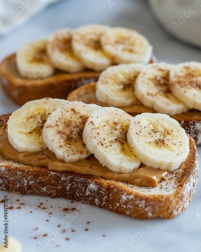 Healthy banana toast with nut butter