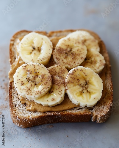 Healthy banana toast with nut butter