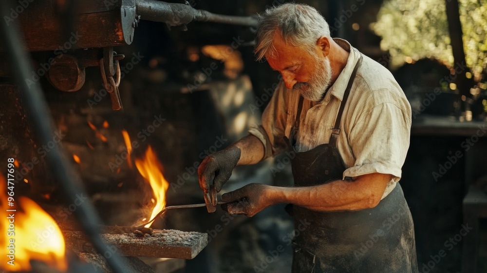 Fototapeta premium Artisan Blacksmith at Work
