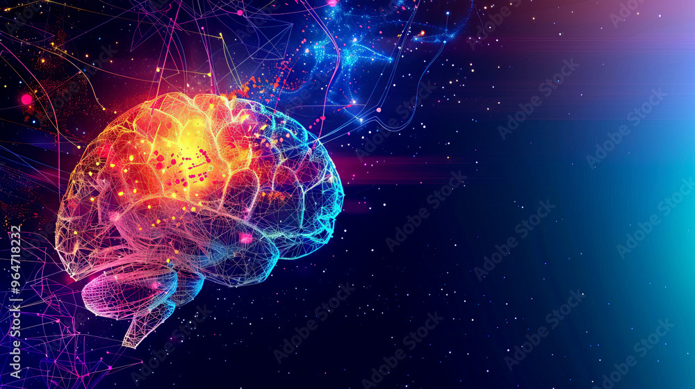 Abstract Digital Visualization of Neural Networks and Brain Activity with Futuristic Technological Connections Abstract Digital Visualization of Neural Networks and Brain Activity with Futuristic Technological Connections