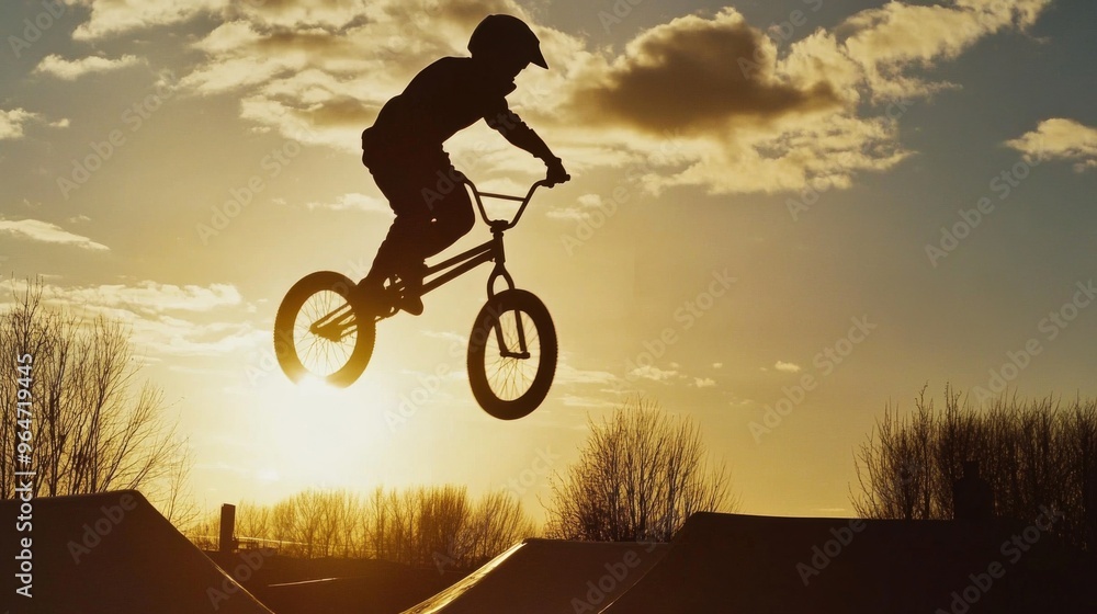Obraz premium BMX Rider at Sunset