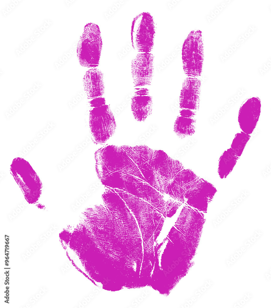 Handprint painted identity fingers and palm Handprint painted identity fingers and palm