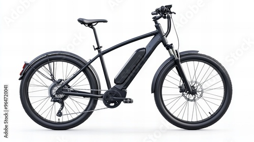 modern electric bike on white background, concept of mobility and eco-friendly transportation
