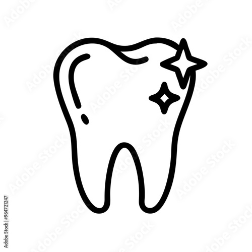 Tooth Icon with Stars