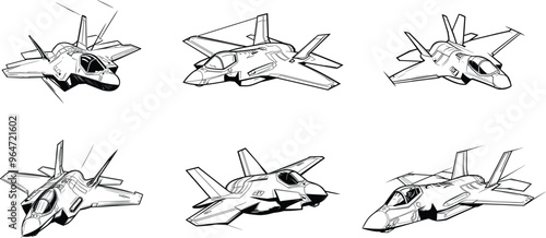 drawing black and white fighter jet vector illustration design