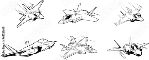 drawing black and white fighter jet vector illustration design