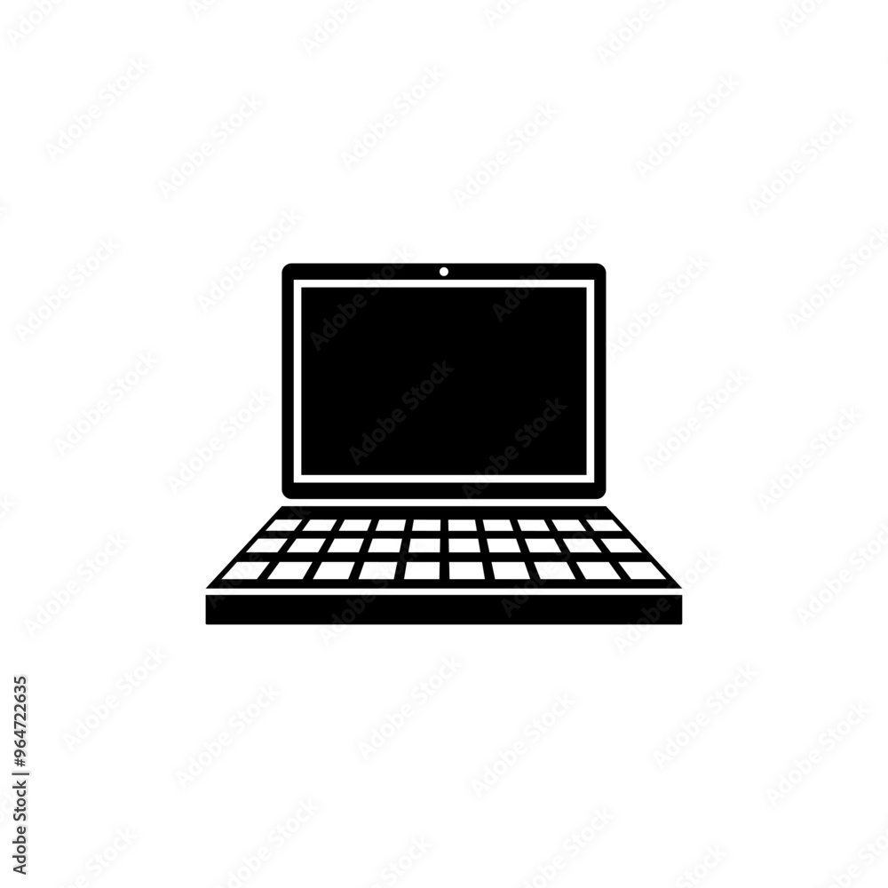 Modern, user-friendly laptop icon for web and mobile applications.