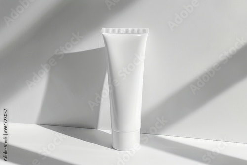 a white tube sitting on top of a white table