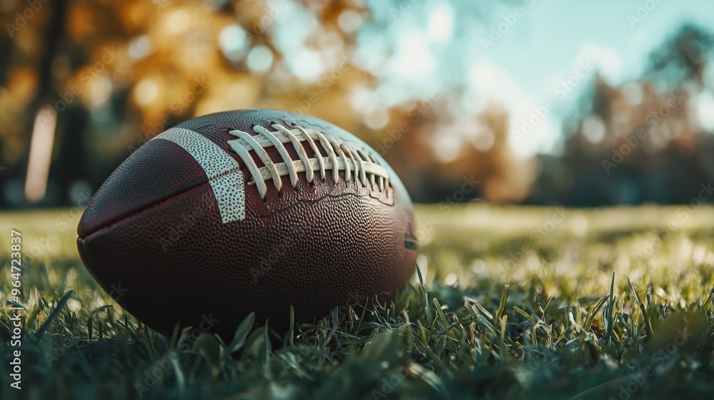 Close-up of a Football on Grass Close-up of a Football on Grass