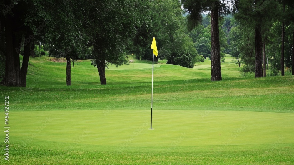 Obraz premium Tranquil Golf Course Landscape