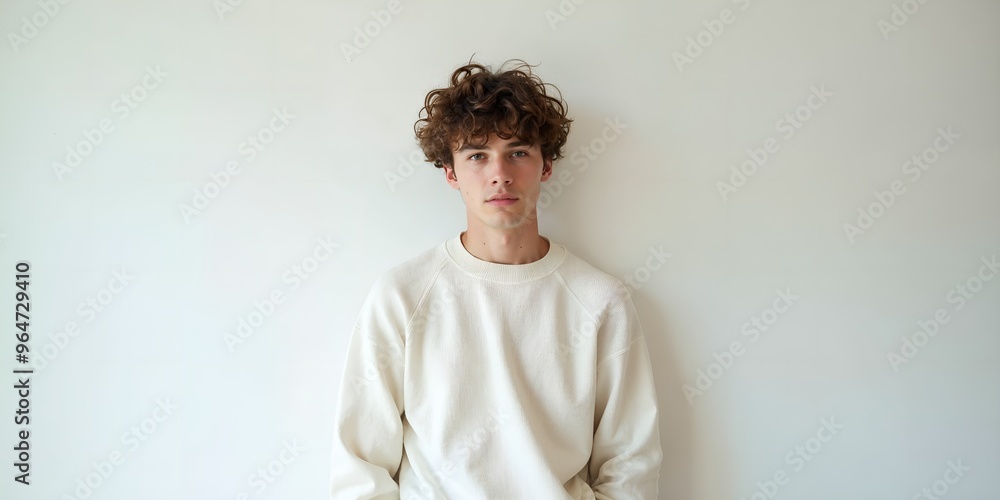 A minimalist crewneck sweatshirt mockup with a plain white design A minimalist crewneck sweatshirt mockup with a plain white design