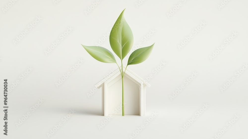 A house with a plant growing out of it A house with a plant growing out of it