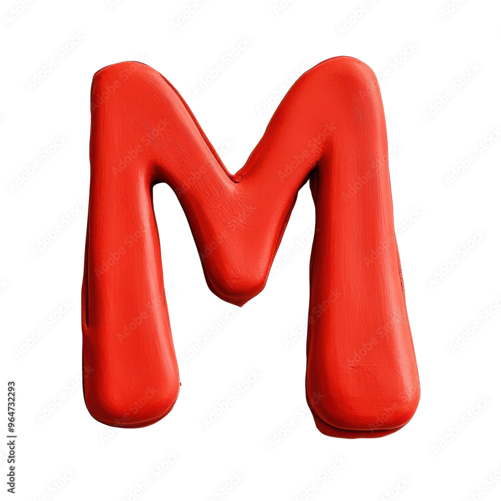 A vibrant red letter M made from soft material, perfect for educational or creative projects focused on letters and typography. A vibrant red letter M made from soft material, perfect for educational or creative projects focused on letters and typography.