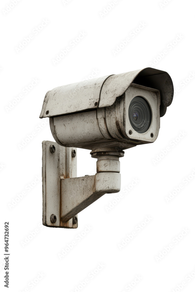 An old, weathered surveillance camera mounted on a wall, symbolizing security and monitoring in various environments. An old, weathered surveillance camera mounted on a wall, symbolizing security and monitoring in various environments.