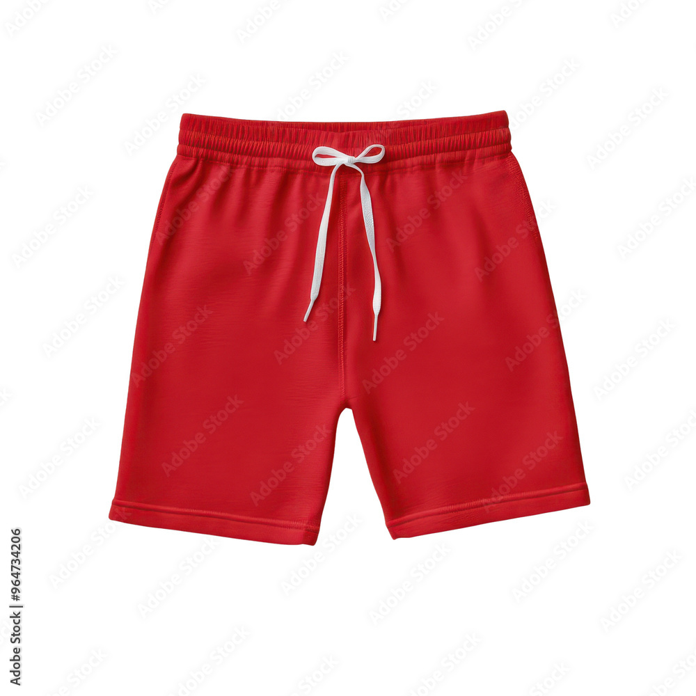 Stylish red shorts perfect for summer activities and casual wear, featuring an elastic waist and drawstring for comfort. Stylish red shorts perfect for summer activities and casual wear, featuring an elastic waist and drawstring for comfort.