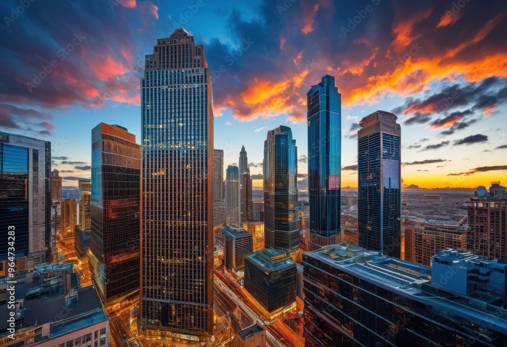 Fototapeta premium vibrant cityscapes featuring bold architectural variety dynamic colors distinctive designs urban landscapes, architecture, skyline, buildings, modern, structures