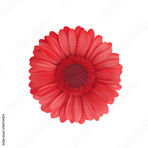 Vibrant red flower with smooth petals and a textured center, perfect for adding a touch of nature.