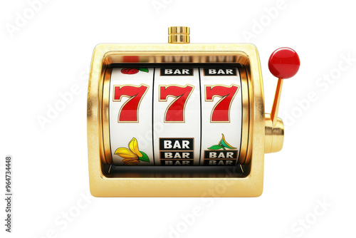Vibrant slot machine with classic symbols, perfect for illustrating luck, gaming, or casino-themed content.