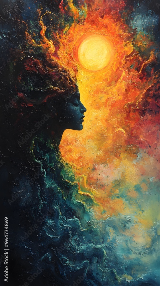 Abstract colorful woman face Abstract colorful woman face