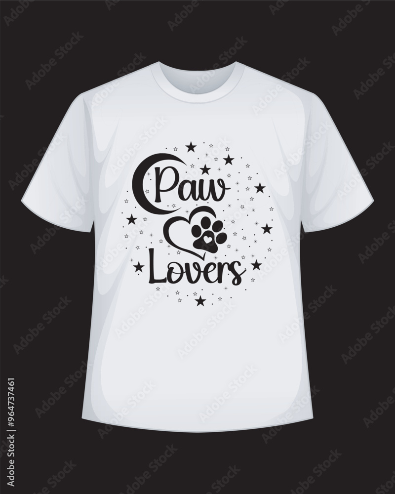 Paw Lovers Typography T-Shirt Design Paw Lovers Typography T-Shirt Design