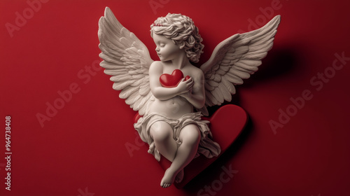 A 3D image of Cupid, the angel of love, for Valentine's Day.