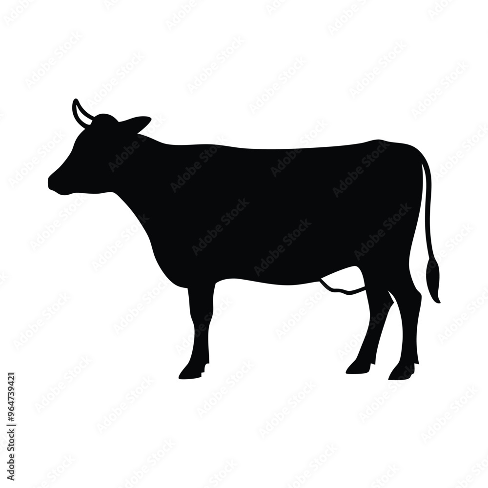 Fototapeta premium a Cow vector silhouette isolated on white background 