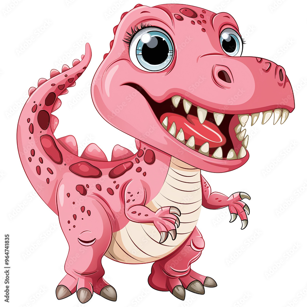 Pink Cartoon T-Rex Dinosaur Illustration Pink Cartoon T-Rex Dinosaur Illustration