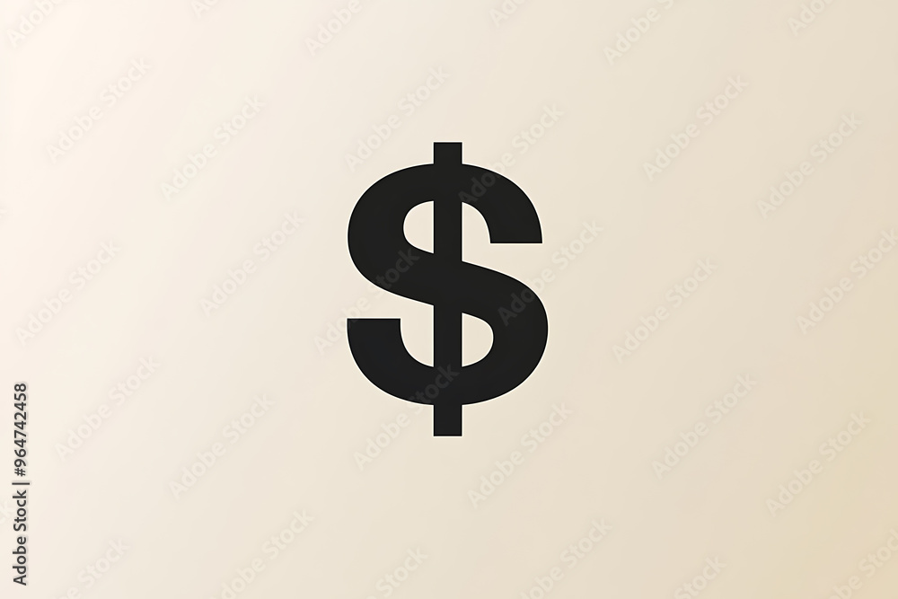 A simple and clean dollar symbol icon ($) designed in a minimalist style A simple and clean dollar symbol icon ($) designed in a minimalist style