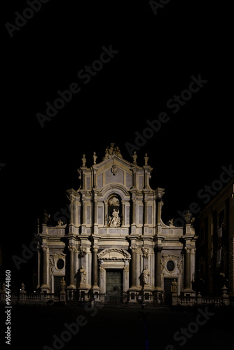 The city of Catania, Sicily, Italy at Night