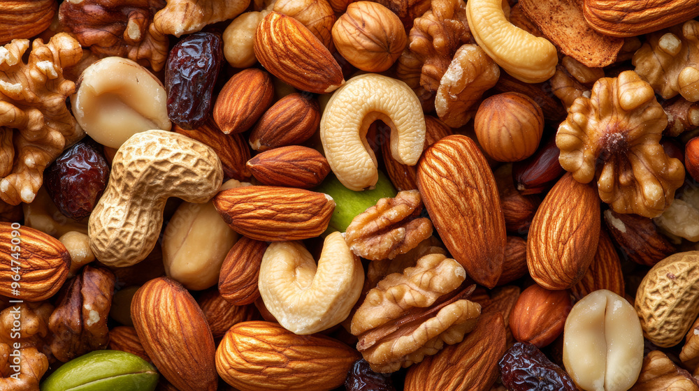 A mix of different nuts, including dry fruits. A mix of different nuts, including dry fruits.