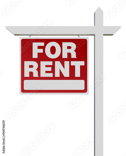 Right Facing For Rent Real Estate Sign Isolated. Transparent PNG.