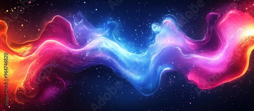 Abstract Cosmic Swirls of Red, Blue, and Purple photo