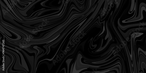 Abstract dark black liquid marble surfaces background design. ink backdrop with wavy pattern. modern background design with luxury cloth or liquid wave or wavy folds of grunge silk texture.