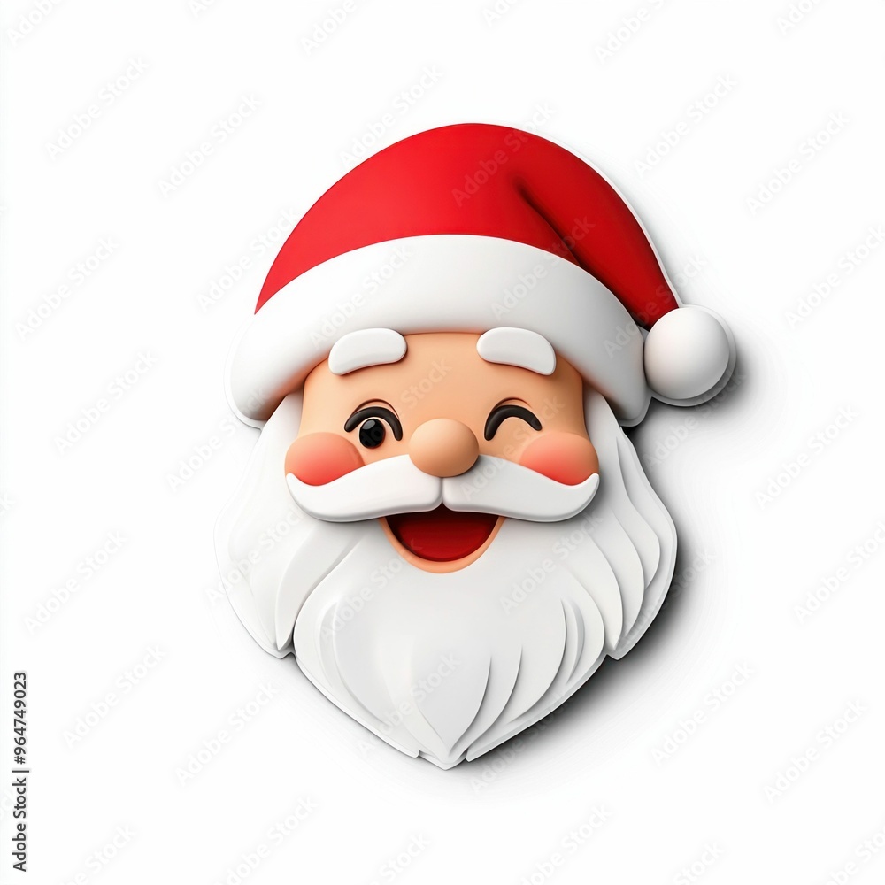 Smiling Santa Claus Emoji on White Background Smiling Santa Claus Emoji on White Background