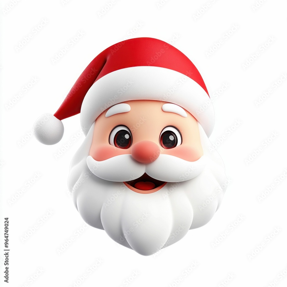 Smiling Santa Claus Emoji on White Background Smiling Santa Claus Emoji on White Background
