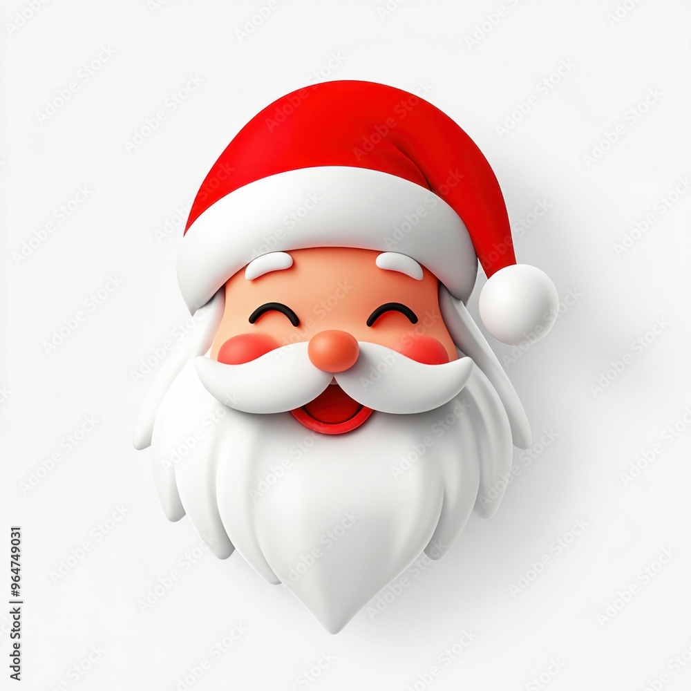Smiling Santa Claus Emoji on White Background Smiling Santa Claus Emoji on White Background